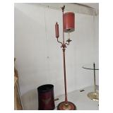 57"h Metal Floor Lamp with Eagle Top & Trash Can