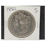 1882 S Morgan Silver Dollar Coin