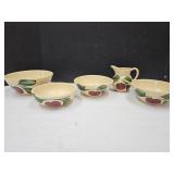 Watt Pottery 4 Bowls 5-7" COONS CORNER +