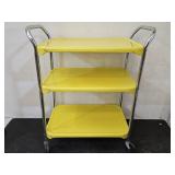 Vintage Yellow Kitchen Utility Cart