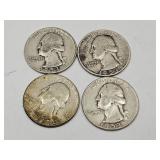 1953 S Silver  4  Quarters