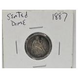 1887 Seated Liberty Silver Coin