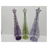 3 Large Metal Christmas Trees 24" high