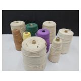 9 Spools  7"h of Packing String & Wax Block