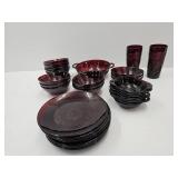 Cape Cod Ruby Red Glass Dishes