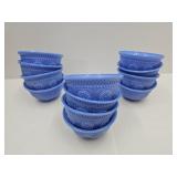 Beautiful Blue Milk Glass Set of 12 Bowls 5" w