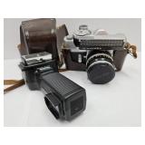 Nikkorex F Camera w Leather Case & Starblitz Flash