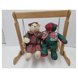 24"x22" H Wooden Swing w/Plush