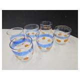 Murano Art Glass Set of Glasses One Nic