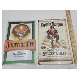 New Captain Morgan & Jager Metal Signs 8 x 12"