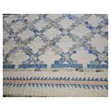 White, Blue & Pink Star Quilt 94 87 "