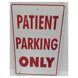 Metal Patient Parking Only Sign 12X18