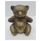 Vintage Heavy Solid Brass Bear  5.5 x 5" h