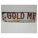 Porcelain Enamel Partial Gold Medal Sign 27" Long