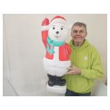 Blow Mold Santa Polar Bear 32" high