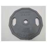 45 LB Marcy Weight Plate & Puzzle Pads