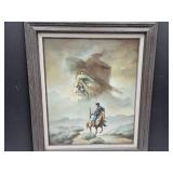 Original Oil on Canvas Western G. Bogard  Art 28"