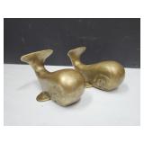 2 Brass Whales 2"h