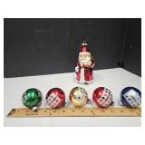 Vintage Glass Ornaments 6" Santa