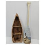 Row Boathelf 25 X 10" & Lighthouse Oak Oar