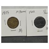 1939 & 1941 Nazi Germany Coins