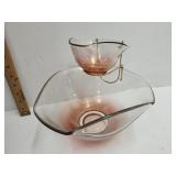 Vintage Chip & Dip Glass Dish