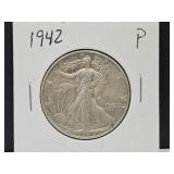 1942 Walking Liberty Silver 1/2 Dollar