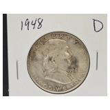 1948 D Frankin Silver Half Dollar