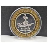 Flamingo $10 Silver Gaming Token