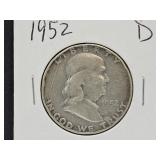 1952 D Silver  Franklin Half Dollar