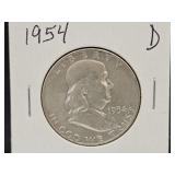 1954D Silver Franklin Half Dollar