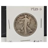 1928 S Silver Walking Liberty Half Dollar