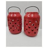 Set of Mickey Mouse Red Garden Lanterns