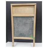 Vintage Coumbia Glass & Wood Washboard 12 x 24"