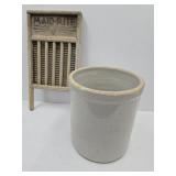 5 G Crock Slight  Crack   & Maid Rite Washboard