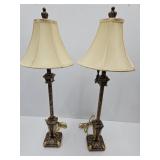 Pair of 32" high table lamps