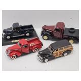 Lot 4 Toy Trucks 2 Minus a Tire 1/24 Scale