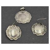 VTG Sterling Silver Earrings & Pendant