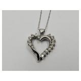 10 k White Gold Chain & 10k Heart  Chain has Knots