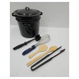 Stock Pot w/Kitchen Utencils