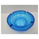 Vintage Blinko Blue Glass  7" Wide Ashtray