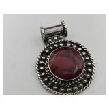 Sterling Silver Red Turquoise Stone Pendant