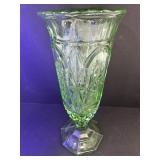 Uranium Glass Vase 9 1/2" high