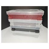 4 Storage Boxes 10 x 14" With Lids