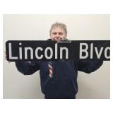 2 sided Lincoln Blvd Metal Sign 42" X 8"