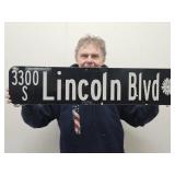 2 Sided Lincoln Blvd Metal Sign 36" X 8"