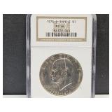 Graded 1976D Eisenhower Silver Dollar MS64