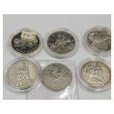 6- US Commemorative 1/2 Dollar Coins