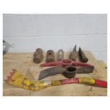 Cast Iron Tool Heads, Sledge, pick axes, Wood