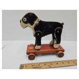 Vintage Frantz  Wood & Metal Toy Dog 8"